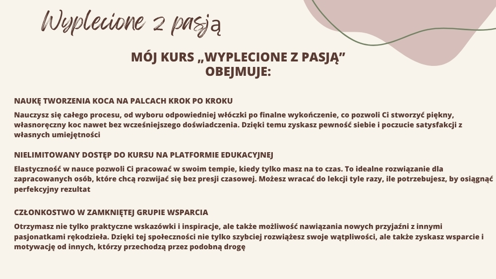 Co obejmuje kurs wyplatania koców – Wyplecione z Pasją